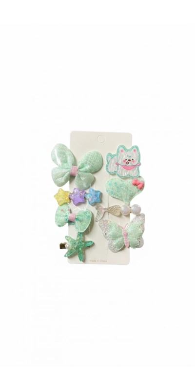 Ayıcıklı Karışık Toka Seti - Yeşil