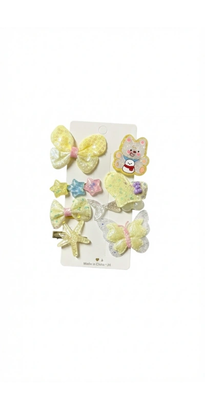 Ayıcıklı Karışık Toka Seti - Sarı