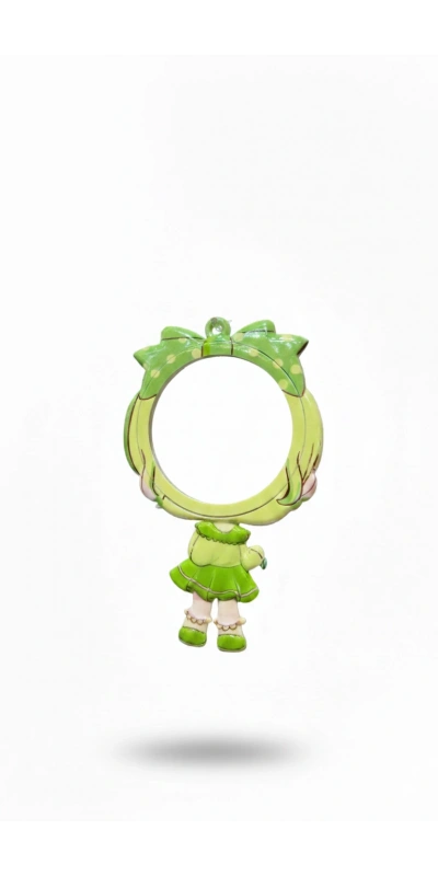 Sevimli Kız Figürlü Ayna Yeşil Renk