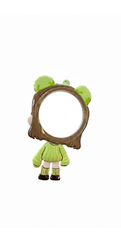 Sinirli Kız Figürlü Ayna Yeşil Renk