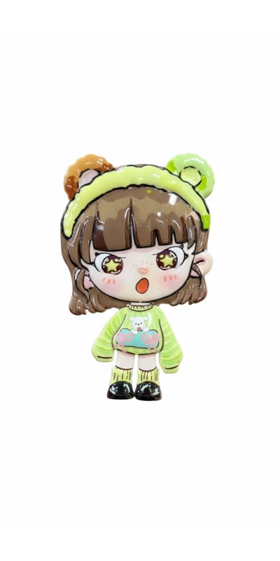 Sinirli Kız Figürlü Ayna Yeşil Renk