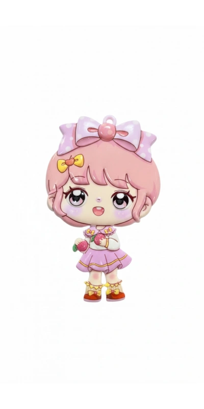 Sevimli Kız Figürlü Ayna Pembe Renk