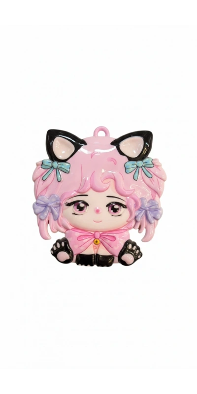 Kedi Kulaklı Sevimli Mini Tarak Pembe Renk