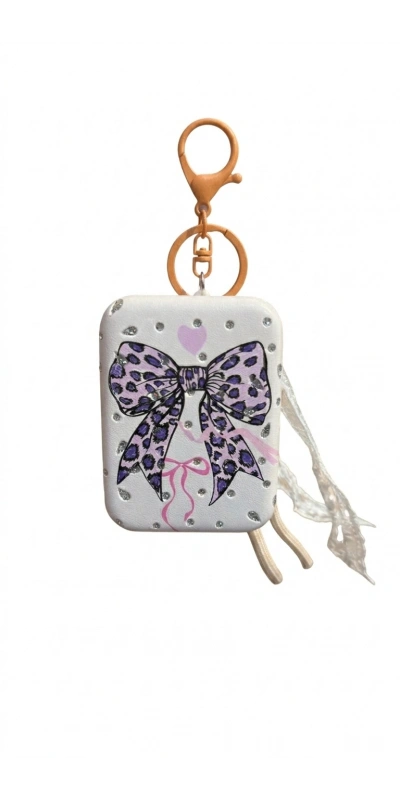 Fiyonk Figürlü Beyaz Cep Aynası