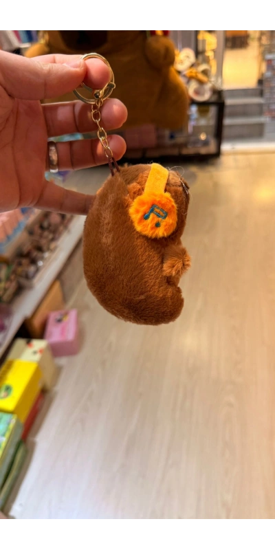 Cappypara kulaklıksı müzik dinliyor turuncu