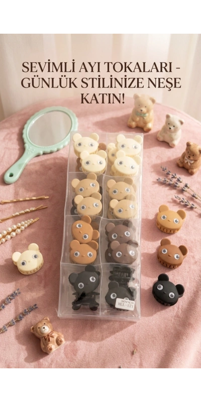 Kawaii Stil Ayı Figürlü Toka