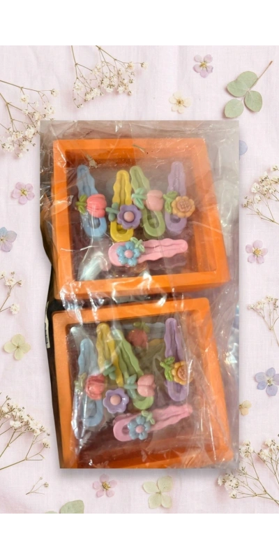 Karışık Çiçekler Vakumlu Kutulu Toka Seti