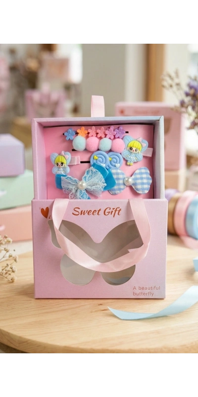 Mavi Tonlar Çantalı Toka Seti