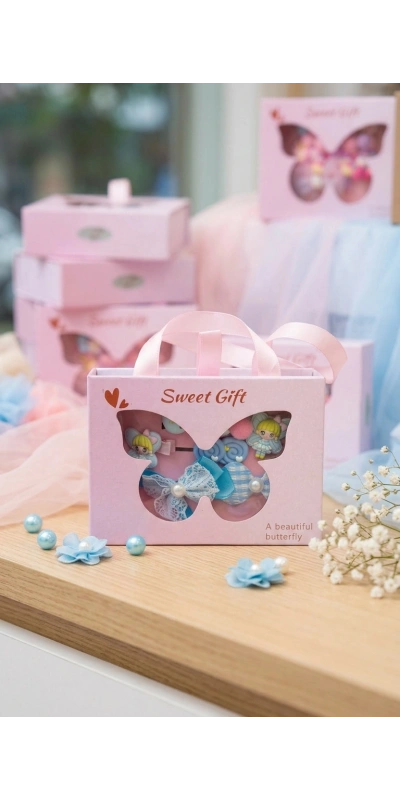 Mavi Tonlar Çantalı Toka Seti