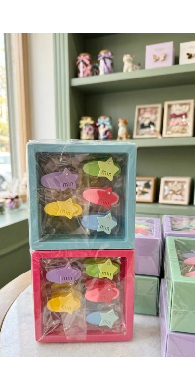 Yıldız Figürlü Vakumlu Kutulu 5li Toka Seti