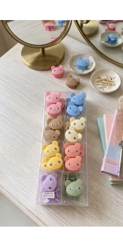 Renkli Ayıcık Tasarımlı Plastik Toka