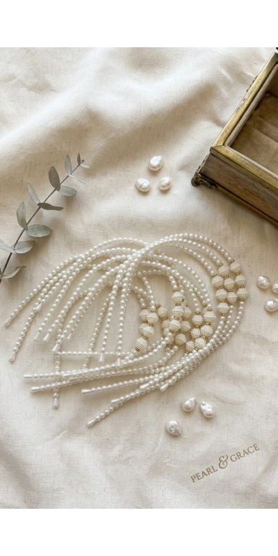 Zarif İnci İşlemeli Saç Tacı