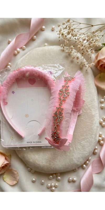 Kristal Taşlı Tüllü Çocuk Tacı