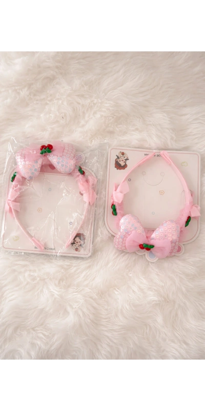 Fiyonklu Kiraz Figürlü Çocuk Tacı