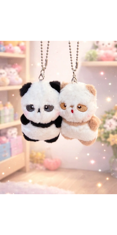 Panda Sevgililer Çanta Süsü Anahtarlık