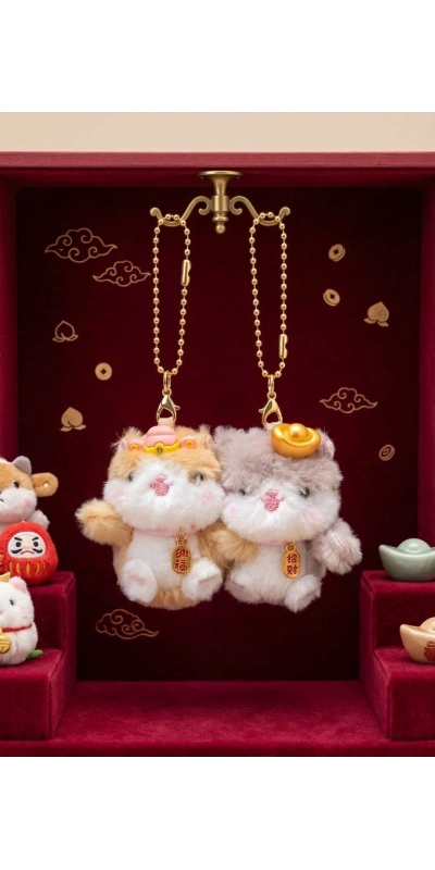 Sevimli Hamster Çanta Süsü Anahtarlık