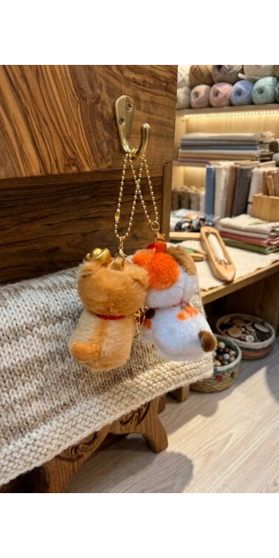 Sevimli Peluş Kedi Çanta Süsü Anahtarlık