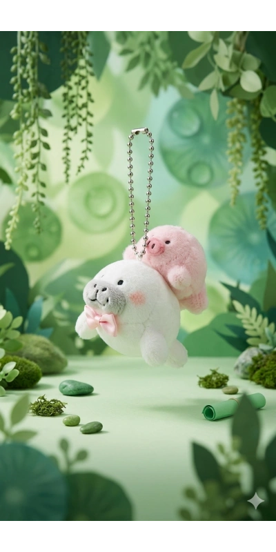Baby Seal Lu Plush Çanta Süsü Anahtarlık