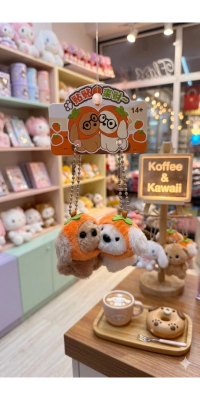 Mandalina Kostümlü Köpekler Çanta Süsü Anahtarlık