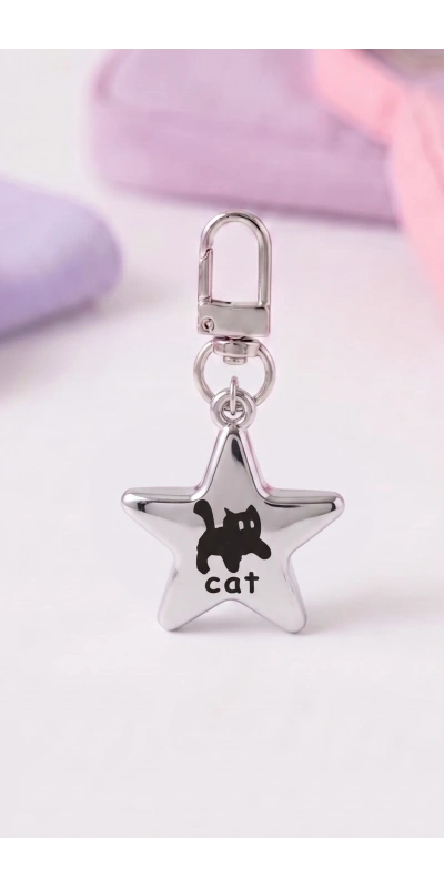 Kedi Figür Yıldız Anahtarlık Çanta Süsü