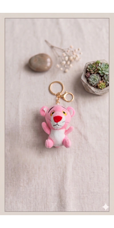 Pembe Panter Anahtarlık Çanta Süsü