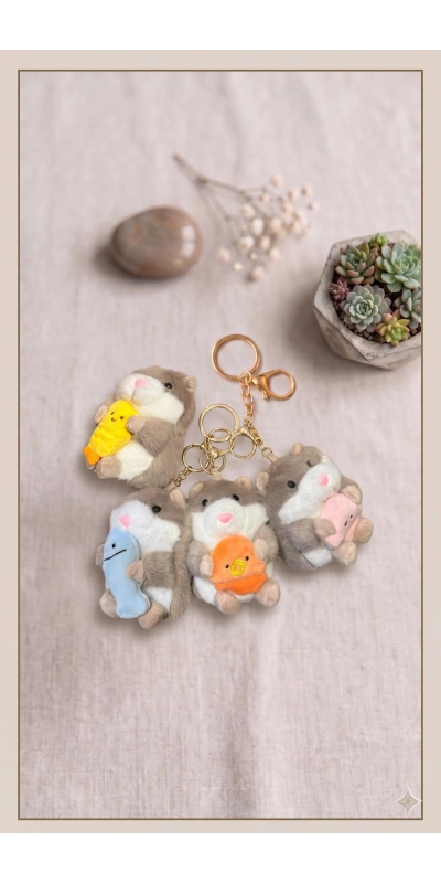 Hamster Peluş Anahtarlık Çanta Süsü