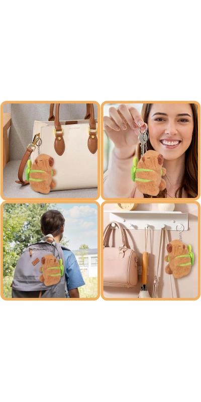 Capybara Yeşil Sülüfat taşıyor Anahtarlık