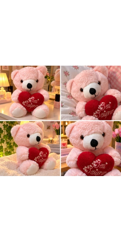 Kalplı ayıcık pembe
