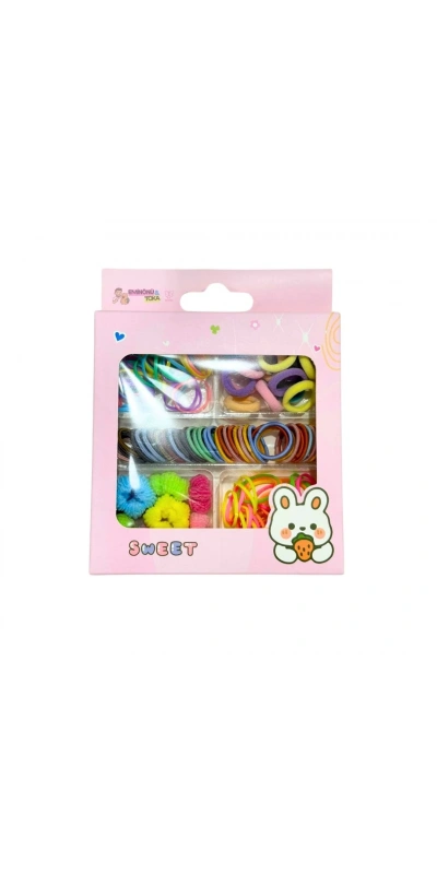 Pembe Lastik Çocuk Toka Seti