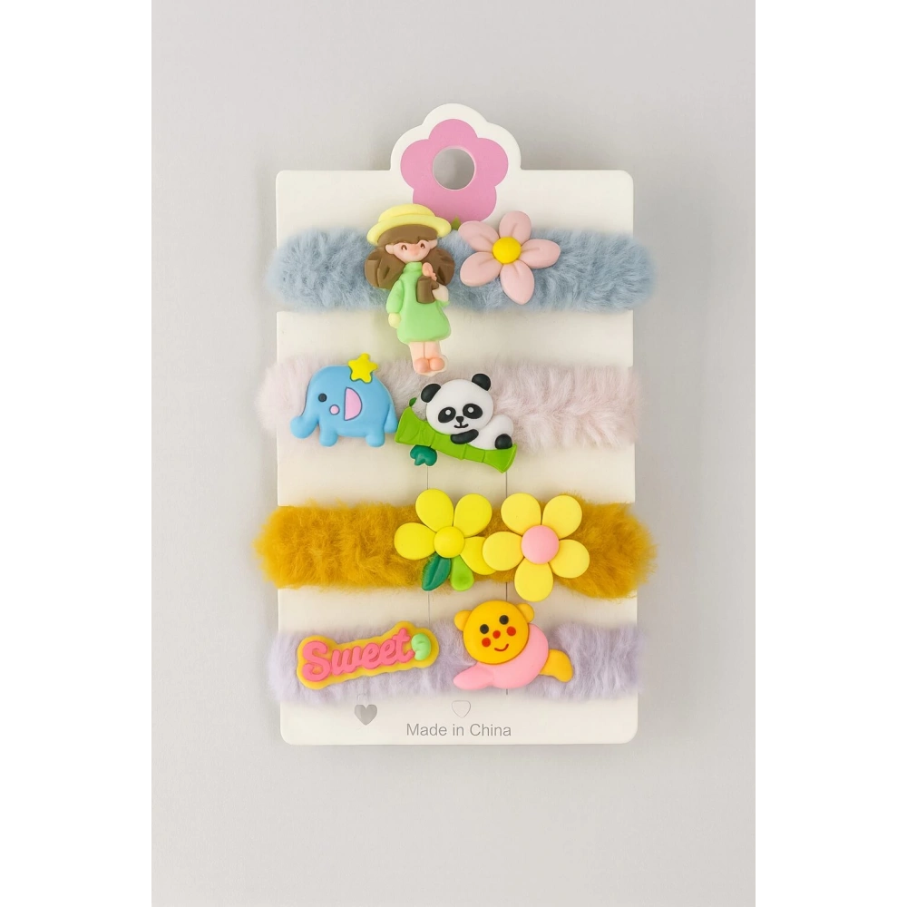 4lü Bağlamalı Figürlü Lastikli Toka Panda