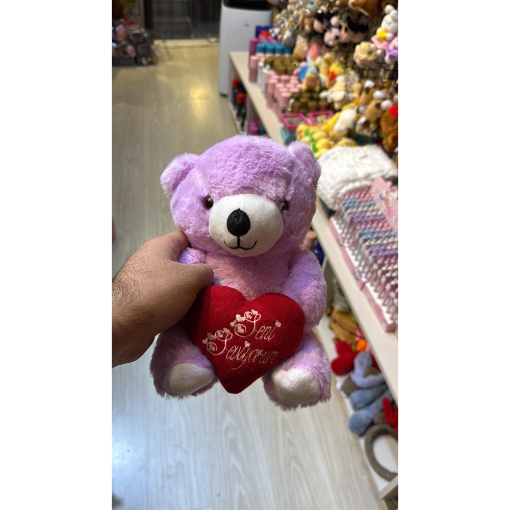 Kalplı ayıcık mor