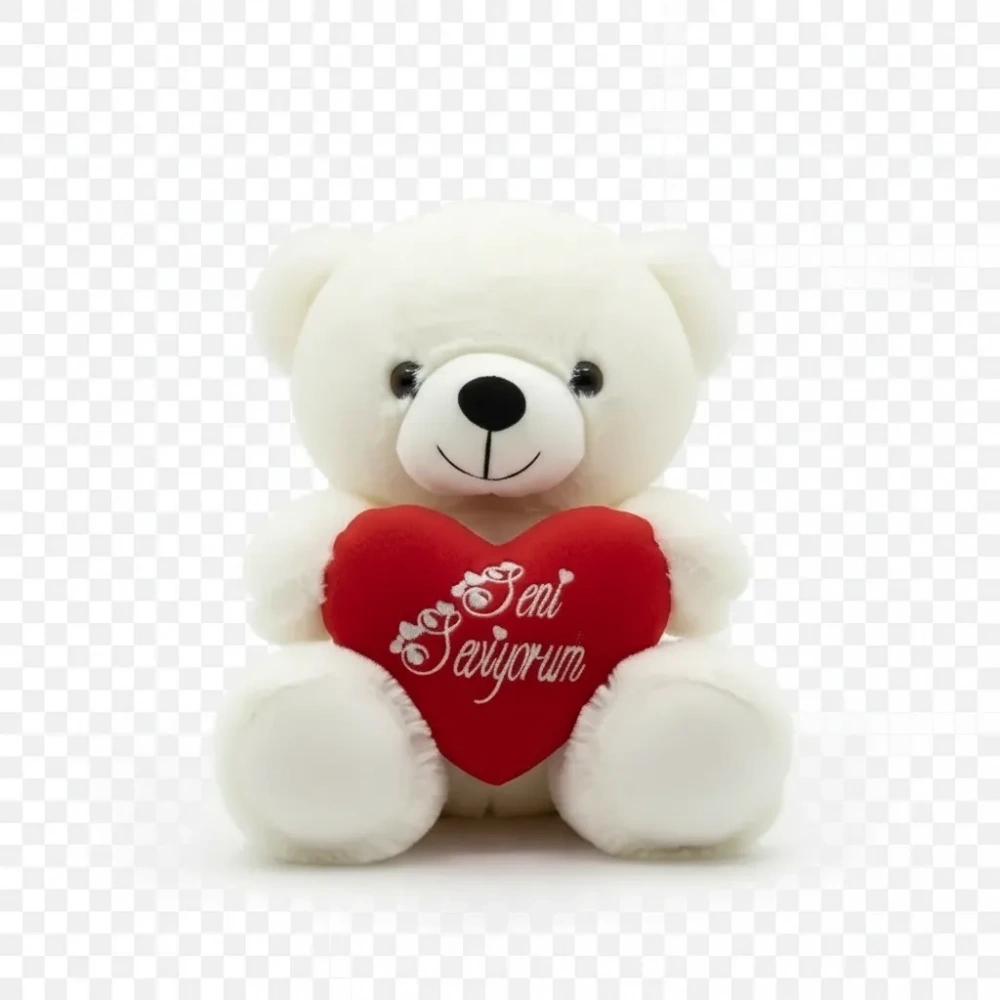 Kalplı ayıcık beyaz