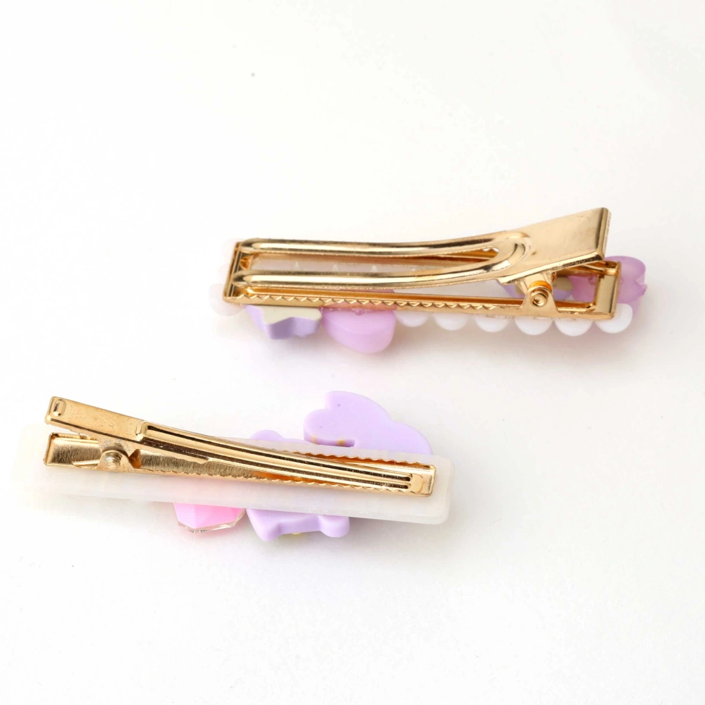 Mor Renkli Kız Çocuk 5li Toka Seti