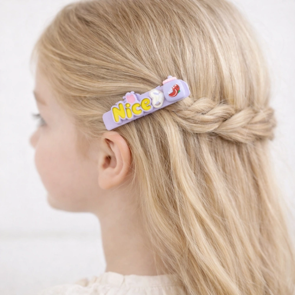 Mor Renkli Kız Çocuk 5li Toka Seti