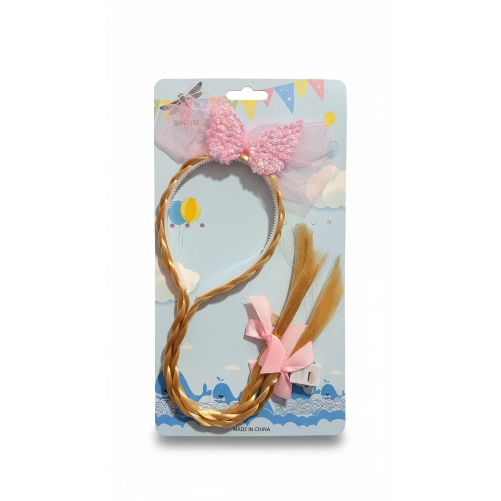 Pembe Fiyonklu Prenses Saç Tacı (IŞIKLI) sarı renk