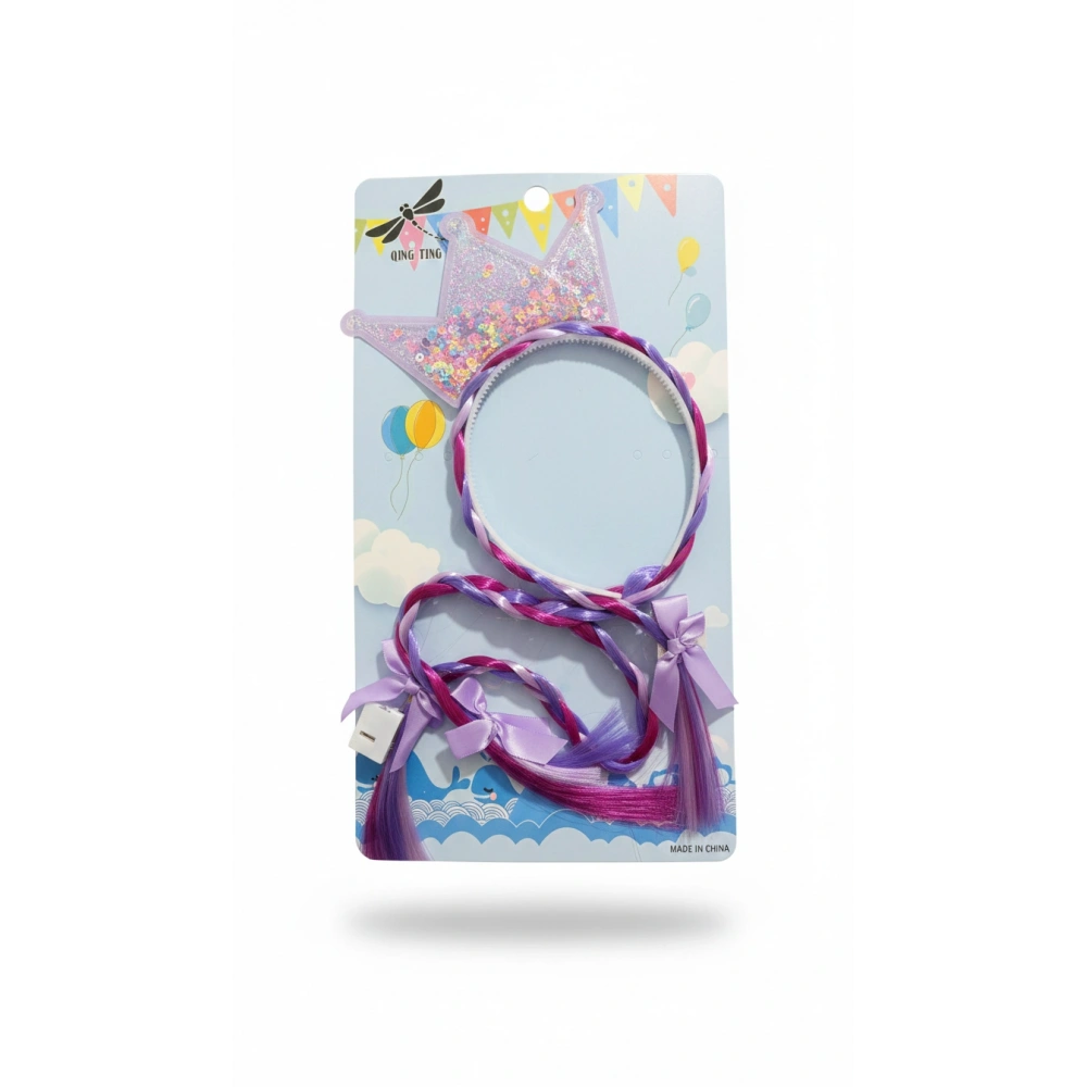 Simli Prenses Saç Tacı (IŞIKLI) mor renk