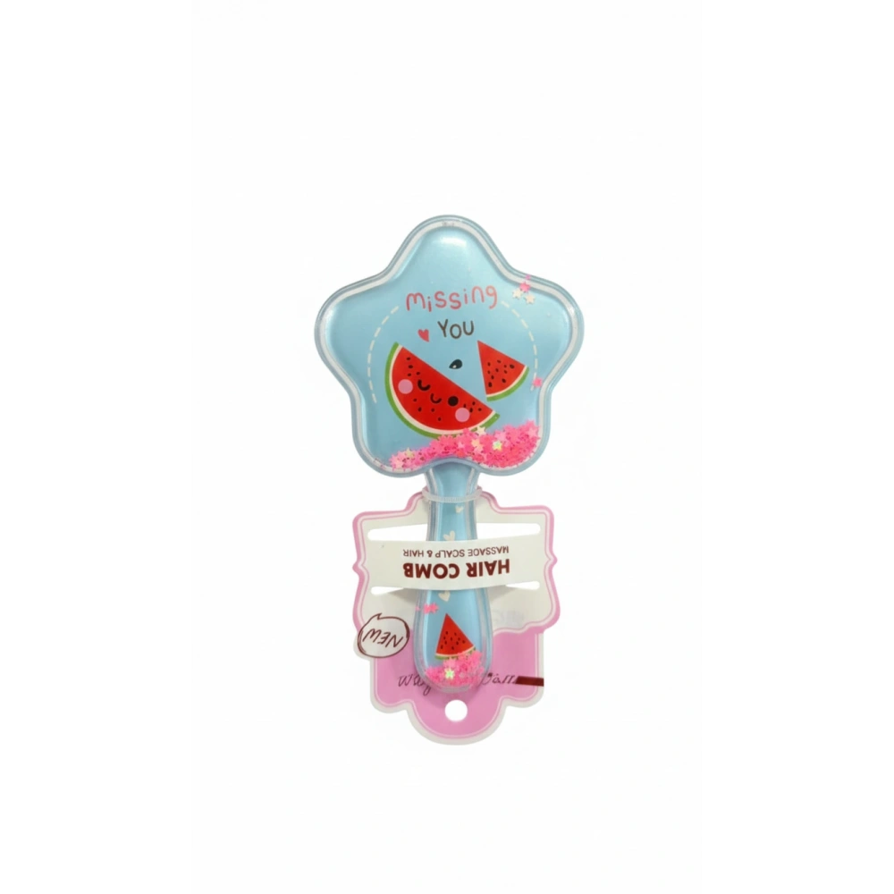 Karpuz Tasarımlı Yıldız Şeklinde Mavi Süslü Tarak