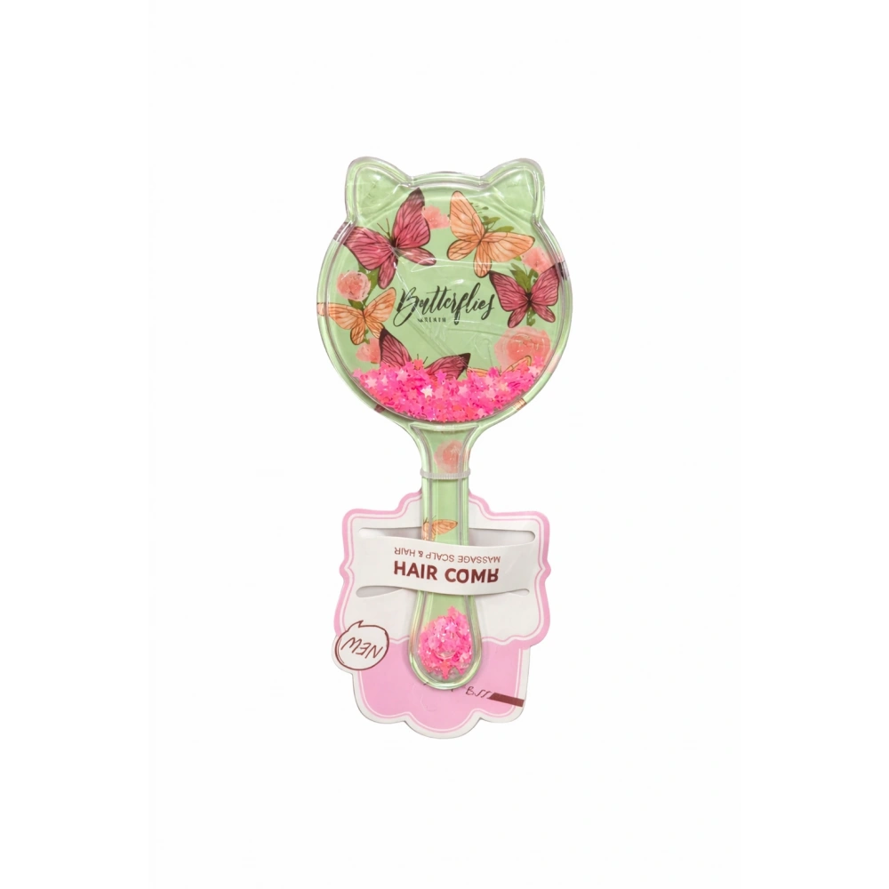 Kedi Kulağı Şeklinde Yeşil Süslü Tarak