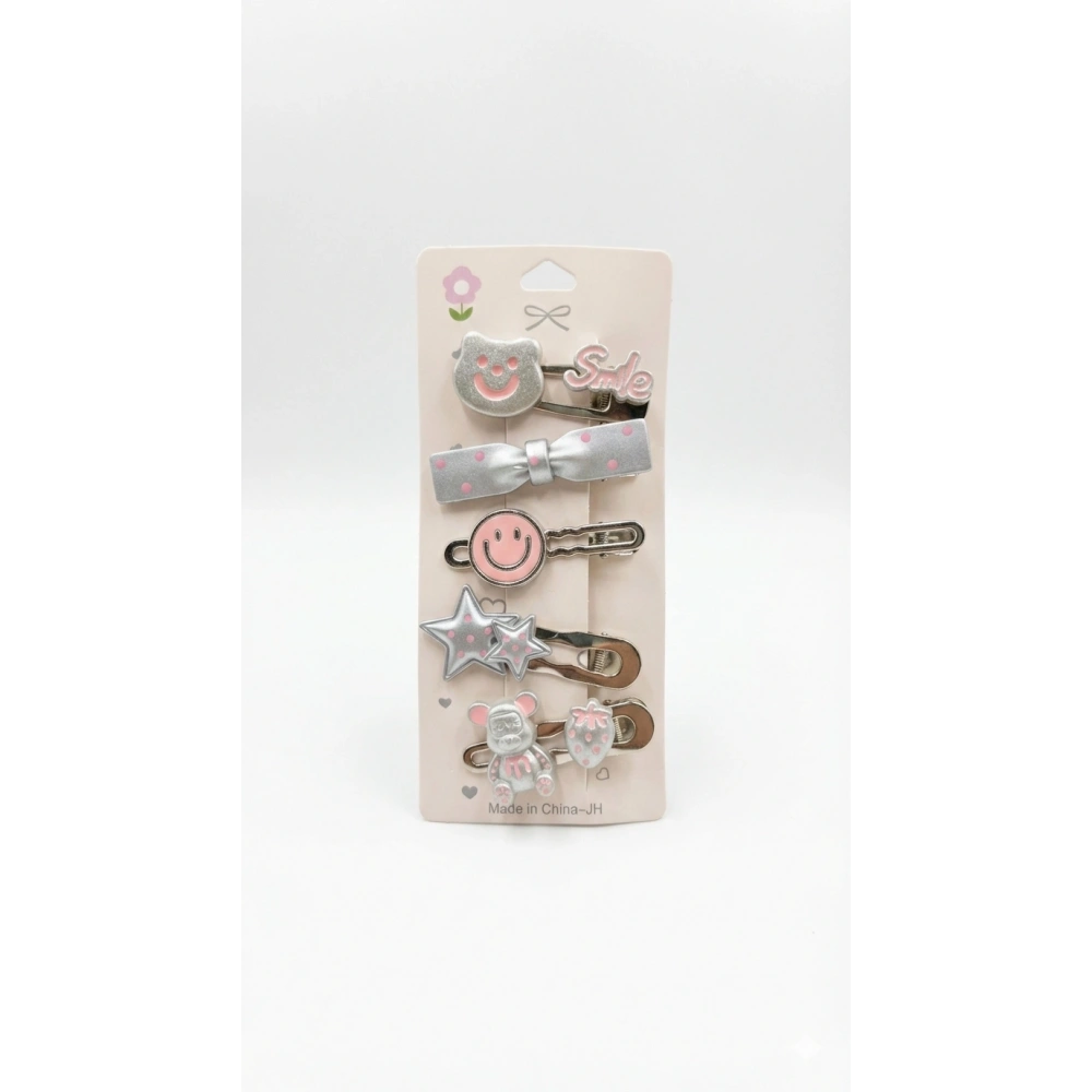 Gümüş Tonlarda Karışık 5 Li Toka Seti