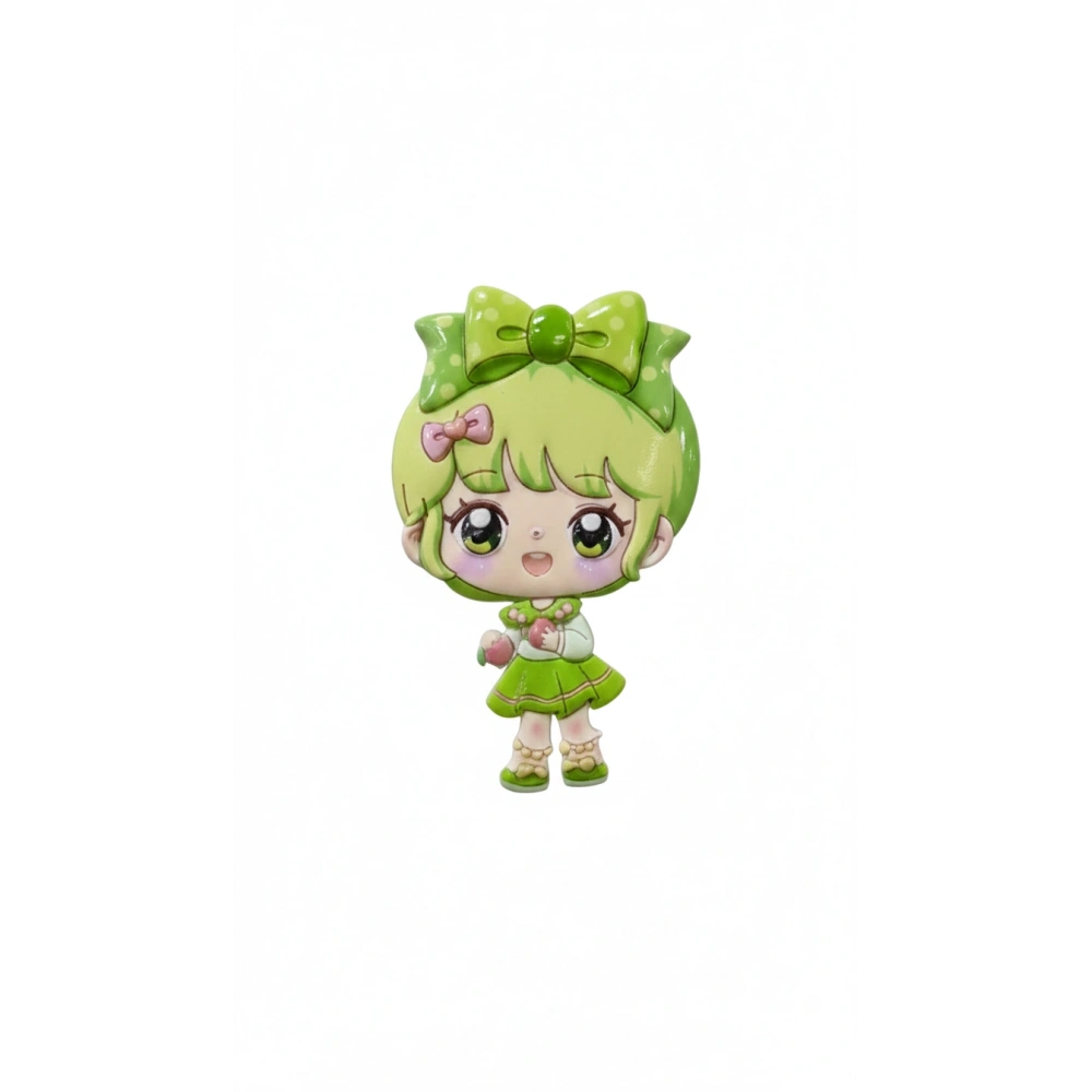 Sevimli Kız Figürlü Ayna Yeşil Renk