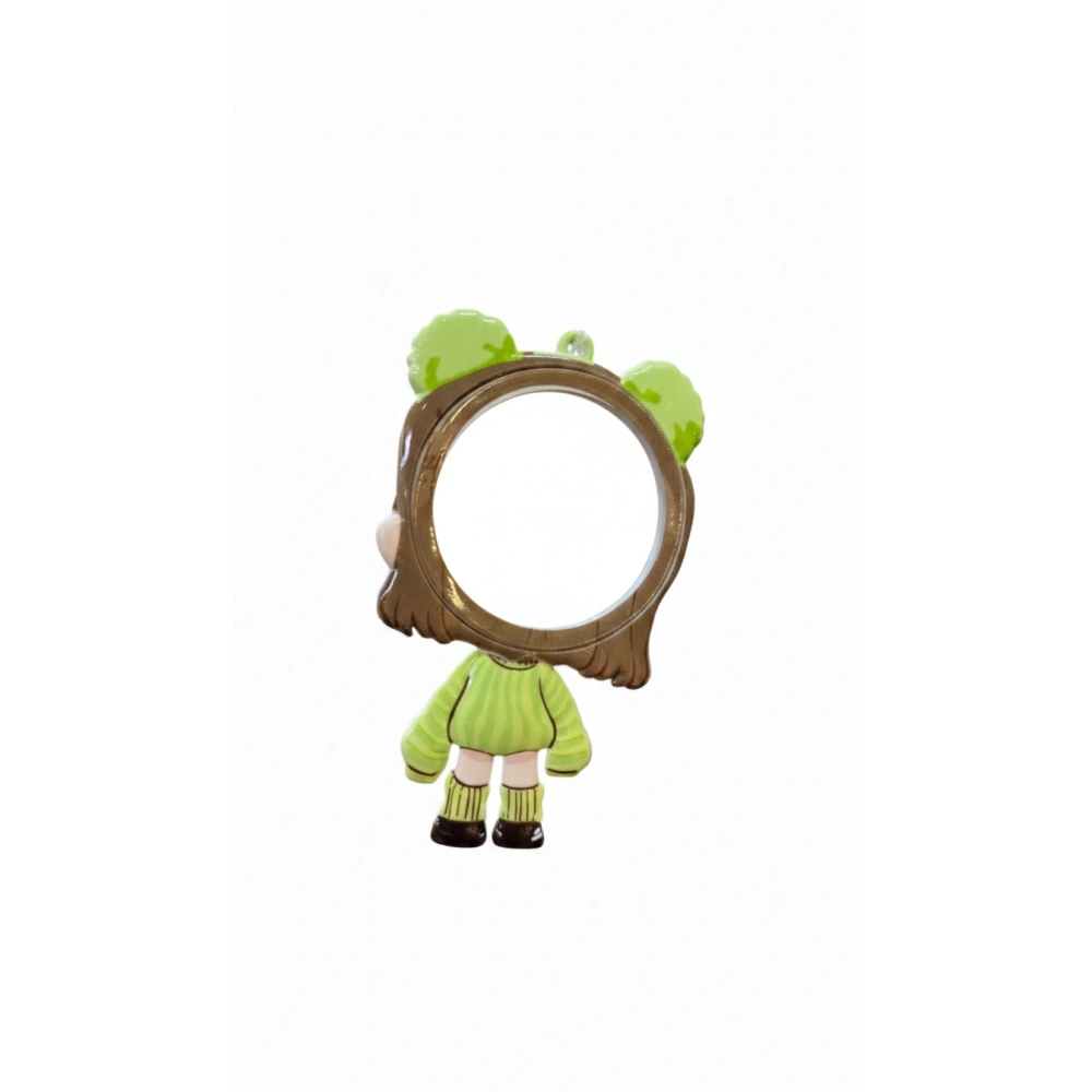 Sinirli Kız Figürlü Ayna Yeşil Renk