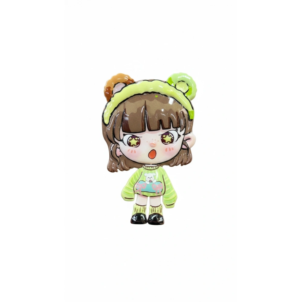 Sinirli Kız Figürlü Ayna Yeşil Renk