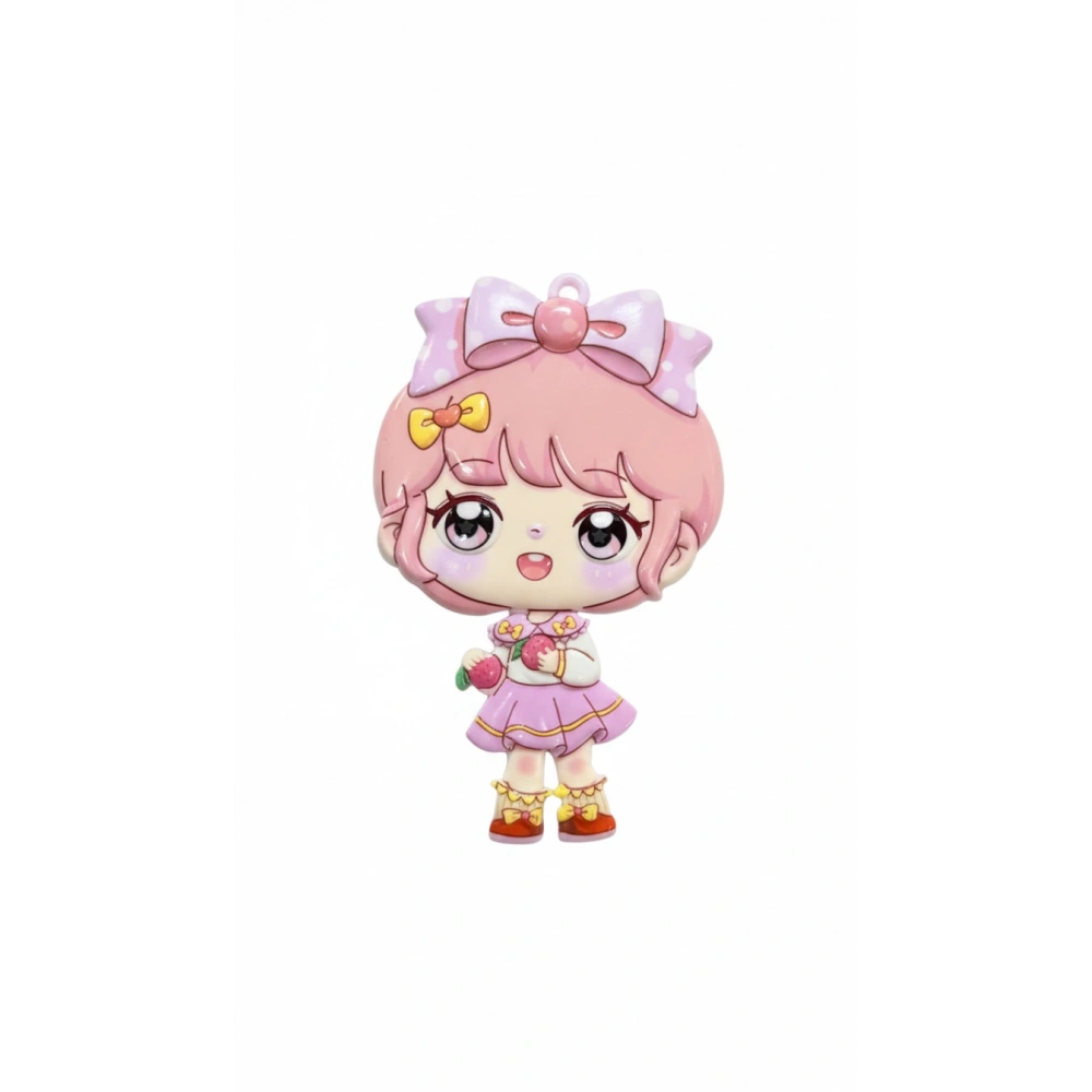 Sevimli Kız Figürlü Ayna Pembe Renk