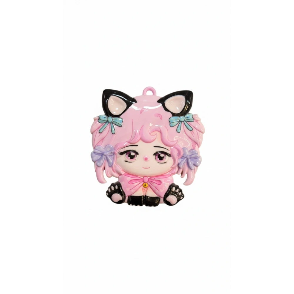 Kedi Kulaklı Sevimli Mini Tarak Pembe Renk