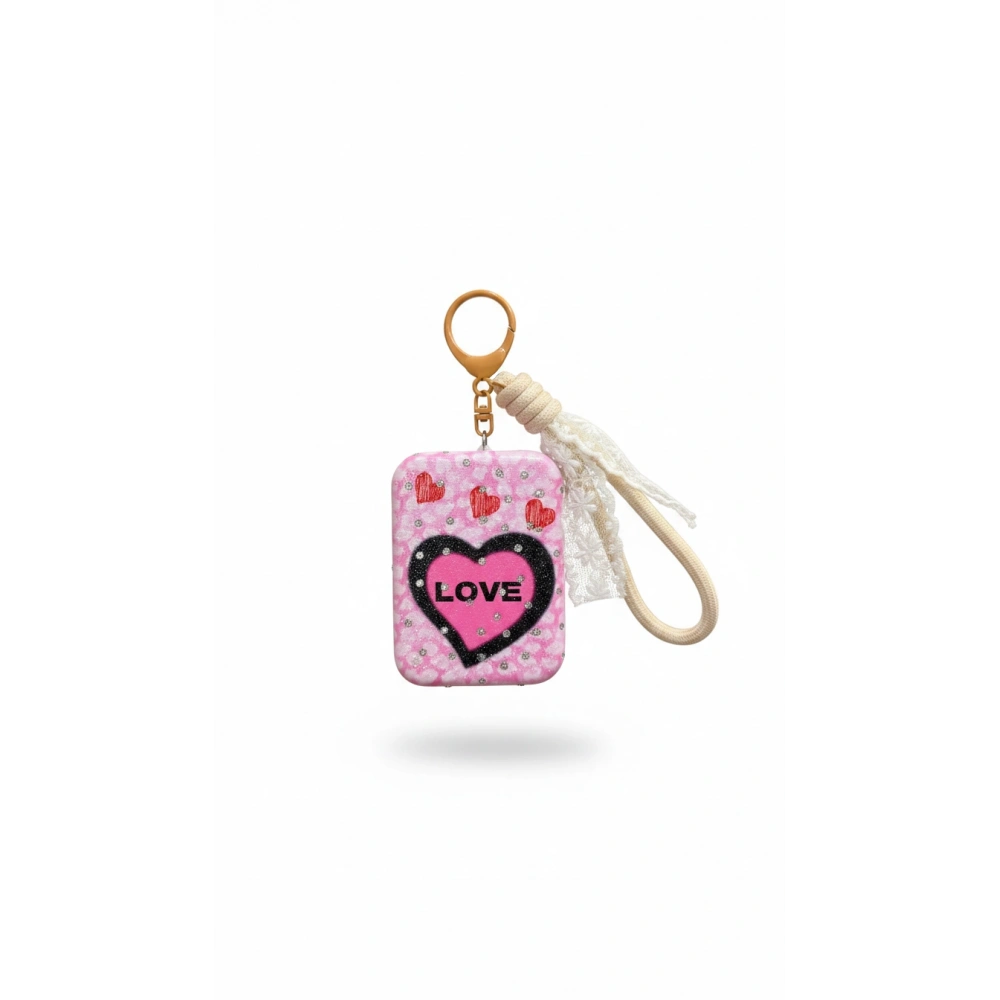 Kalp Desenli Cep Aynası