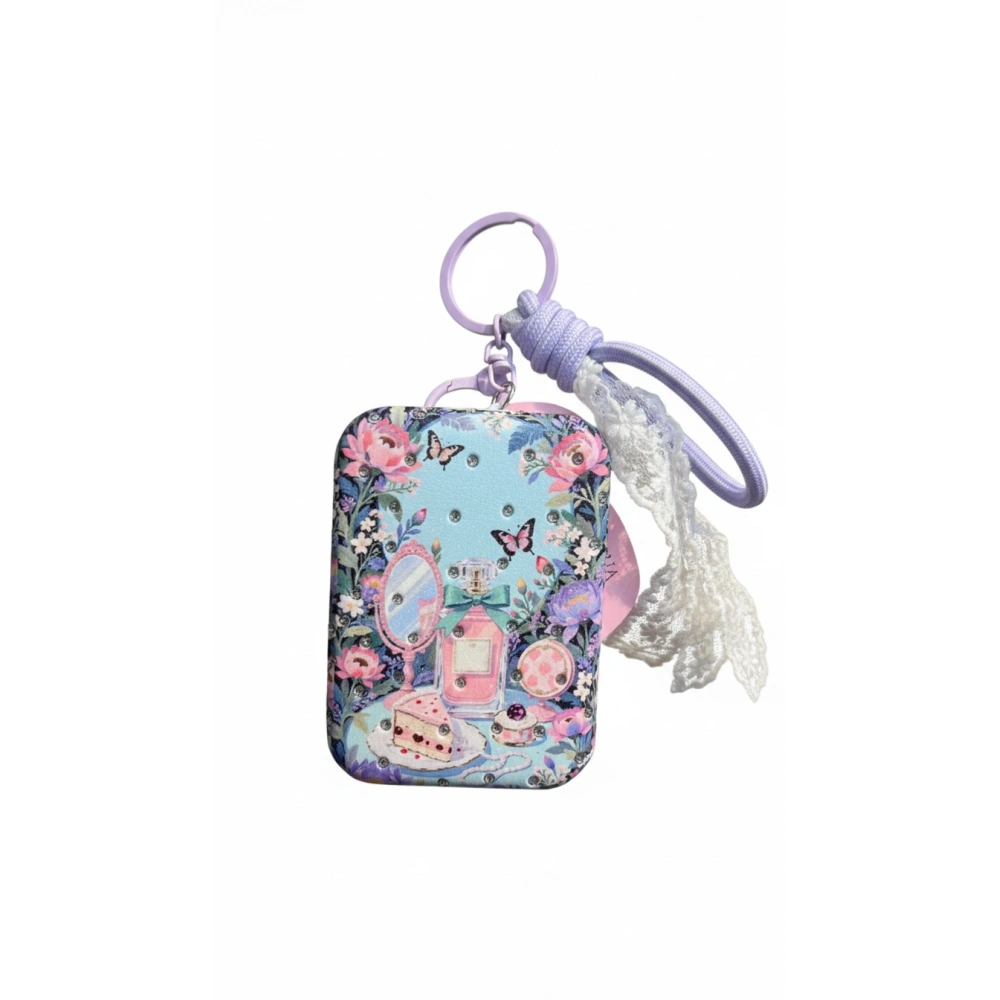 Çiçek Desenli Karışık Figürlü Cep Aynası