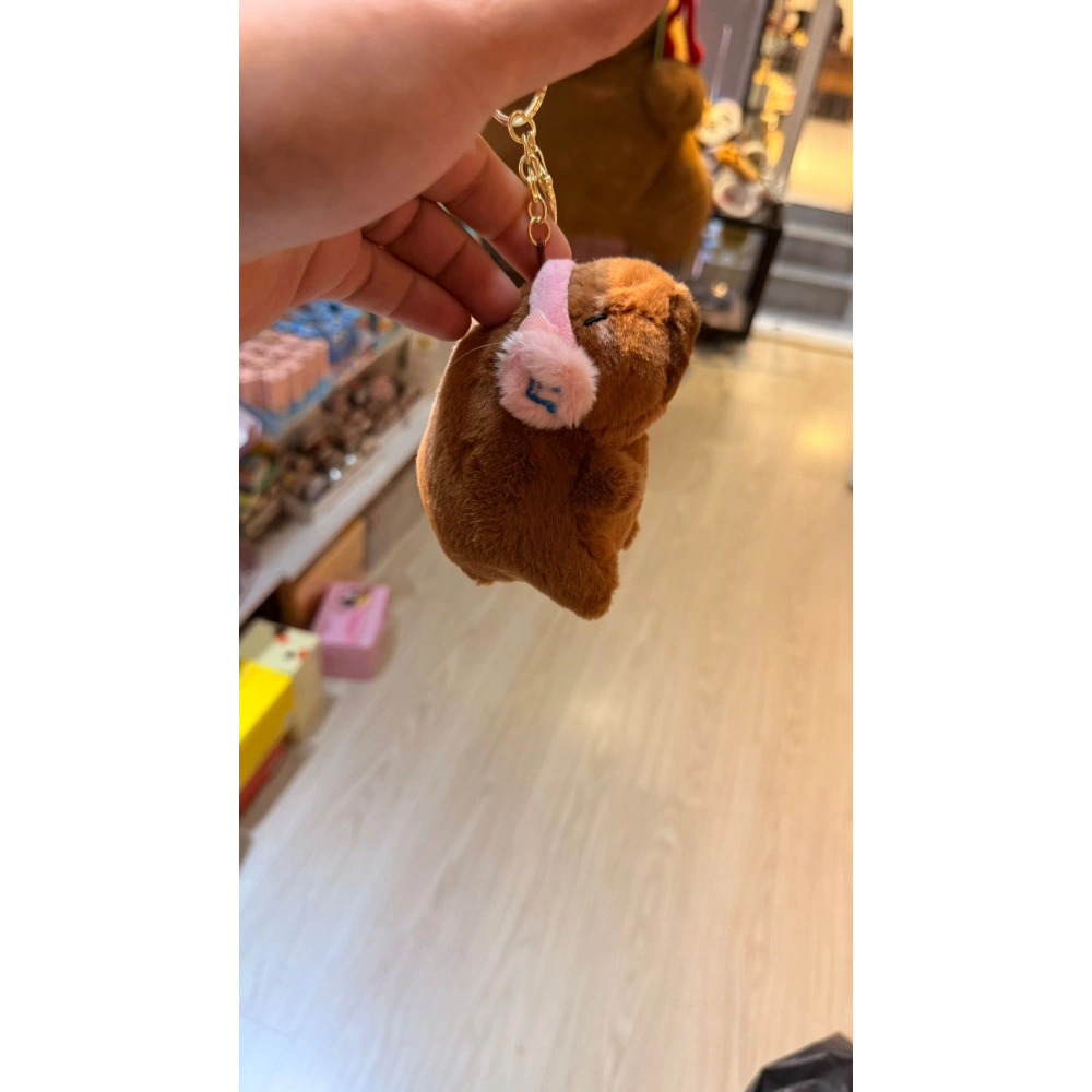 Cappypara kulaklıksı müzik dinliyor pembe