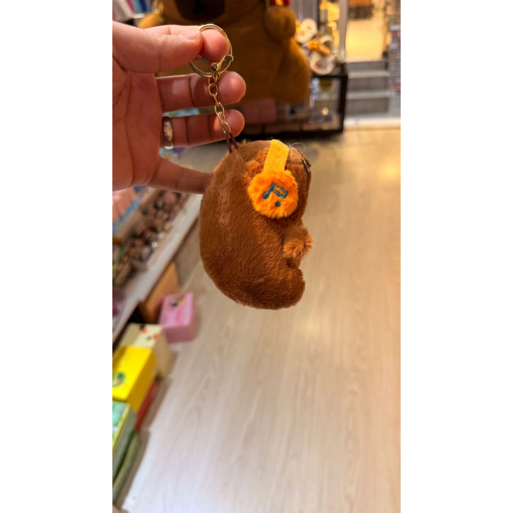 Cappypara kulaklıksı müzik dinliyor turuncu