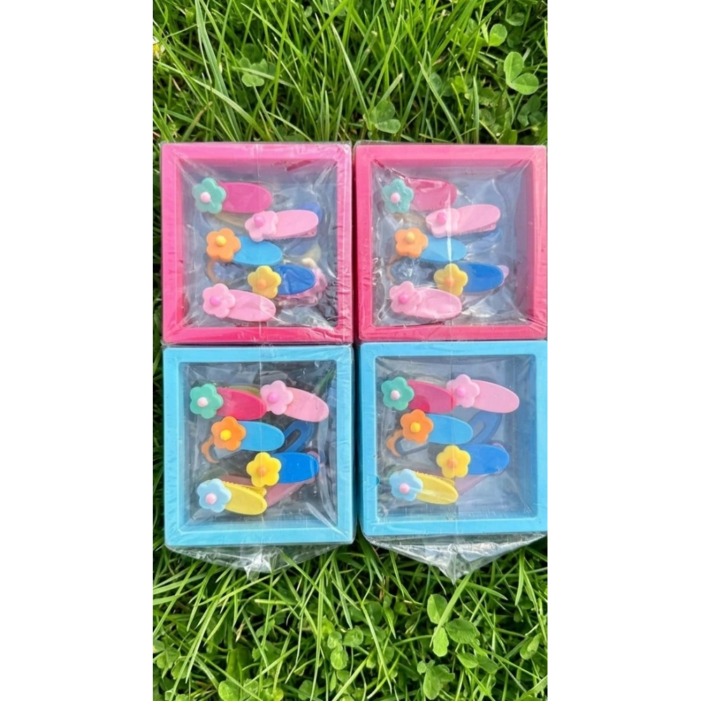 Çiçek Figürlü Kutulu Toka Seti