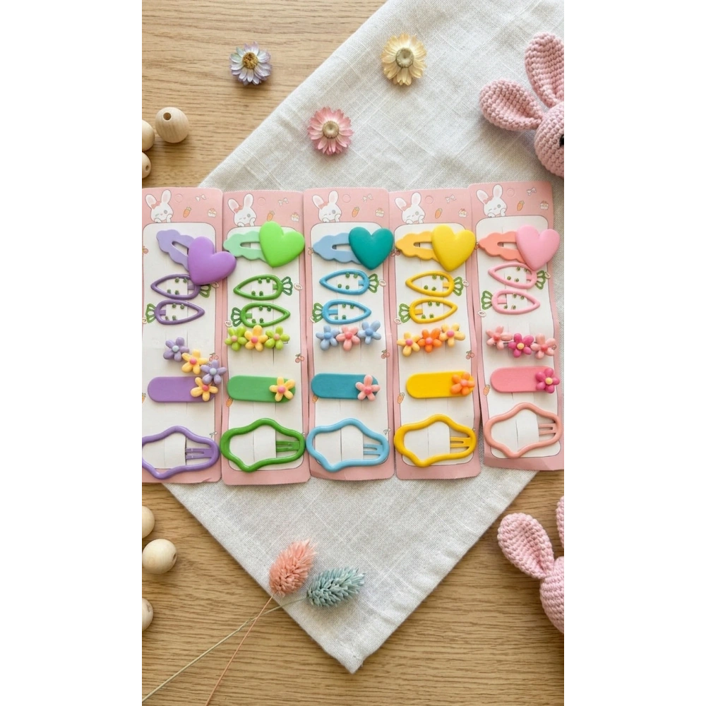 6 Lı Metal Kalpli Toka Seti